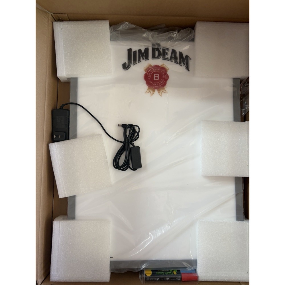 Jim Beam Lighted Hanging Advertising Sign Bar Special Lighted White Board NEW